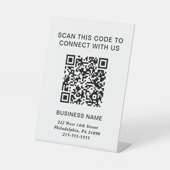 QR Code Modern Business Pedestal Sign (Front)