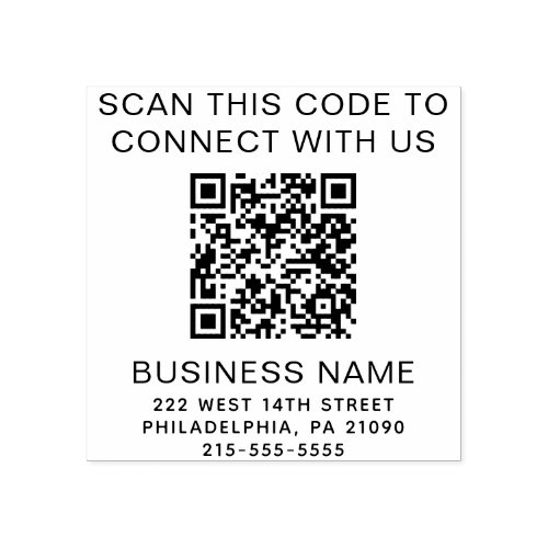 QR Code Modern Business Rubber Stamp