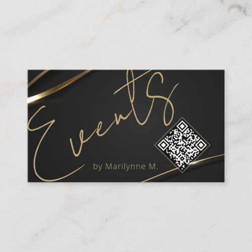 QR Code Modern Chic Events Business Card