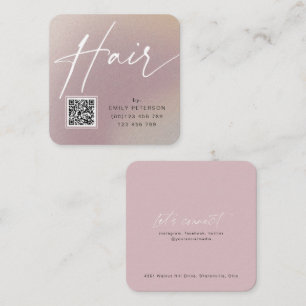 QR code modern chic hair styling Square Business Card