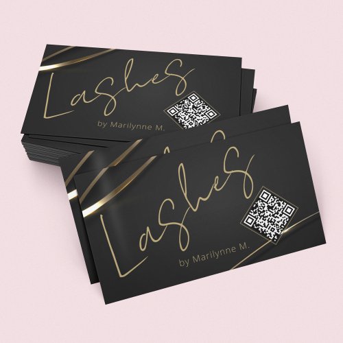 QR Code Modern Chic Lashes Business Card