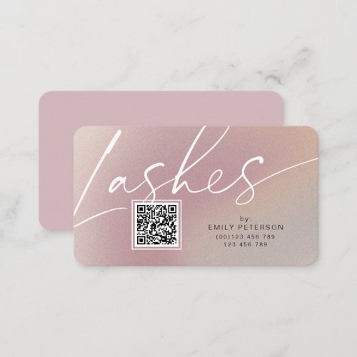 QR code modern chic stylish lash business cards