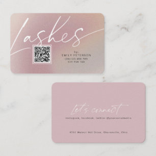 QR code modern chic stylish lash business cards