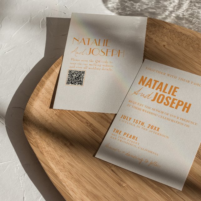 QR Code Modern Classy Bright Colorful Wedding Invitation (Creator Uploaded)