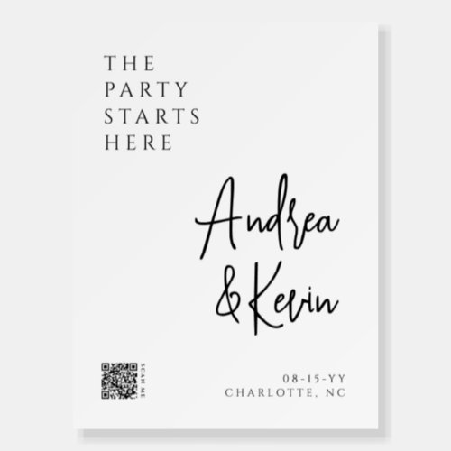 QR code Modern Classy Wedding Party Welcome Sign