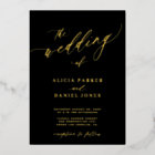 QR code modern elegant gold black wedding