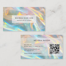 QR Code Modern Elegant Holographic iridescent
