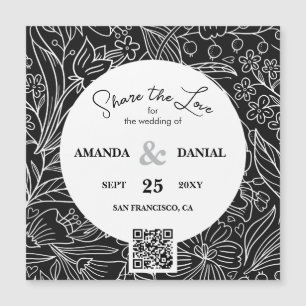 QR Code Modern Floral Calligraphy Wedding Website