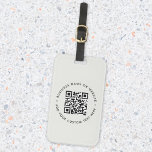 QR Code Modern Gray Professional Business Website Luggage Tag<br><div class="desc">A simple custom gray QR code luggage tag template in a modern minimalist style which can be easily updated with your QR code,  business name or website and custom text,  eg. scan me to...  #QRcode #luggage #business</div>