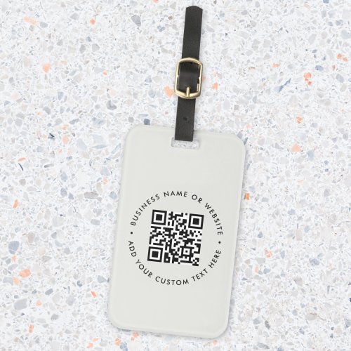 QR Code Modern Gray Professional Business Website Luggage Tag