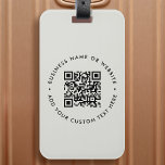 QR Code Modern Gray Professional Business Website Luggage Tag<br><div class="desc">A simple custom gray QR code luggage tag template in a modern minimalist style which can be easily updated with your QR code,  business name or website and custom text,  eg. scan me to...  #QRcode #luggage #business</div>
