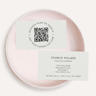 QR Code   Modern Gray Professional Scannable Business Card