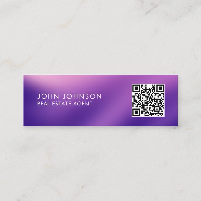 QR Code Modern Mini Business Card (Front)