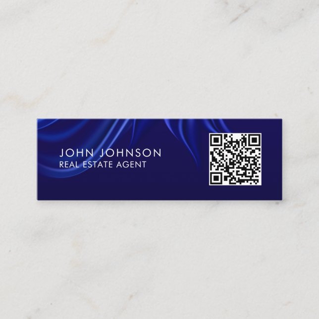 QR Code Modern Mini Business Card (Front)