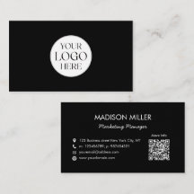 QR Code Modern Minimalist Black White Customized