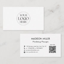 QR Code Modern Minimalist Black White Customized