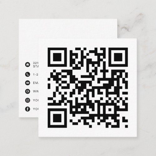 QR Code Modern Minimalist Business Calling Card
