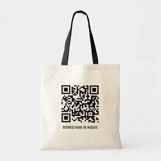 QR Code Modern Minimalist Business Tote Bag Zazzle