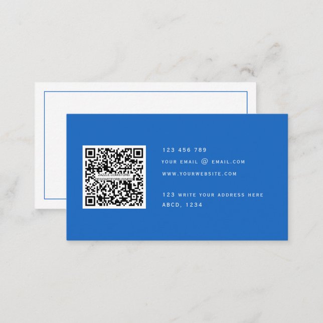 QR code Modern Minimalist Elegant Clean Simple  Bu Business Card (Front/Back)