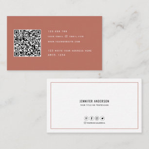 QR code Modern Minimalist Elegant Clean Simple Bu Business Card
