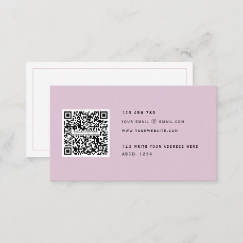QR code Modern Minimalist Elegant Clean Simple  Bu Business Card