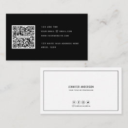 QR code Modern Minimalist Elegant Clean Simple Bu Business Card
