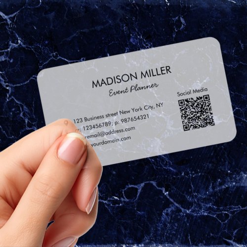 QR Code Modern Minimalist Elegant Customized Clear Business Cards