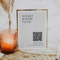 QR Code Modern Minimalist Honeymoon Fund Sign