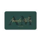 QR Code Modern Minimalist Monogram Emerald Green