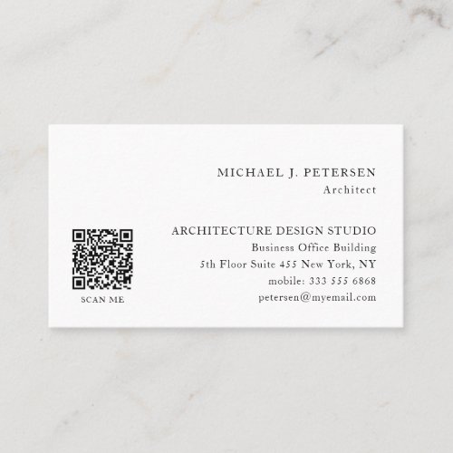 QR CODE Modern minimalist professional basic Business Card