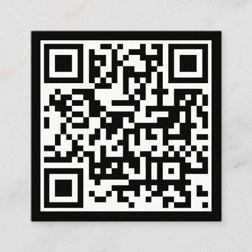 QR Code Modern Minimalist Scannable Black Square Business Card
