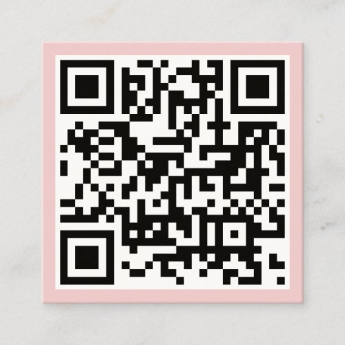 QR Code Modern Minimalist Scannable Blush Pink Square Business Card