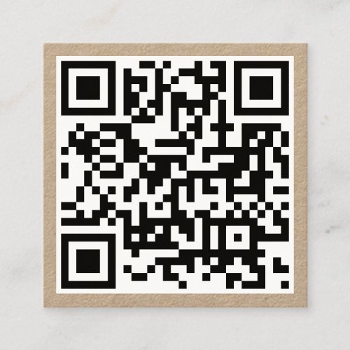 QR Code Modern Minimalist Scannable Kraft Square Business Card