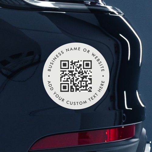 QR Code  Modern Minimalist Simple Gray Scannable Car Magnet