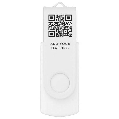 QR Code  Modern Minimalist Simple White USB Flash Drive