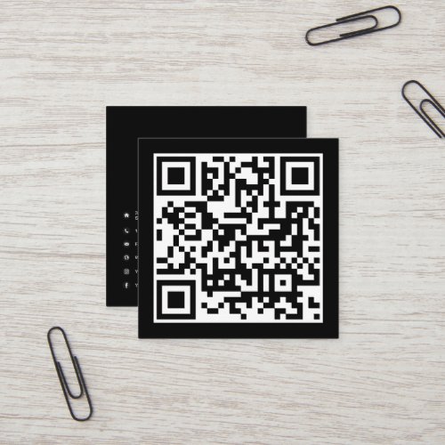 QR Code Modern Minimalist  Square Business Card
