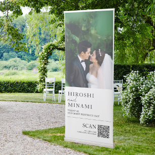QR Code Modern Minimalist Wedding Welcome Retractable Banner