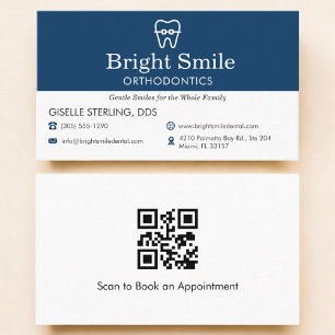 QR Code Modern Orthodontics Office Business Card