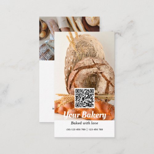 QR code Modern photo bakery Business Card