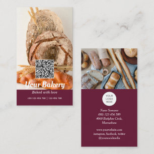 QR code Modern photo bakery Business Card