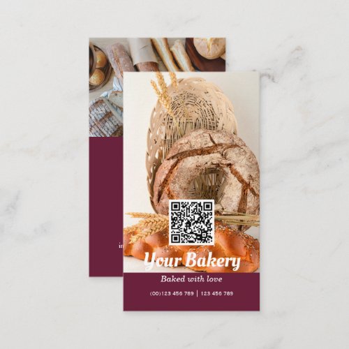 QR code Modern photo bakery Business Card