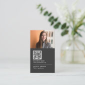 QR code Modern professional real estate photo Busi Business Card (Standing Front)