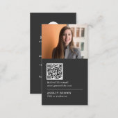 QR code Modern professional real estate photo Busi Business Card (Front/Back)