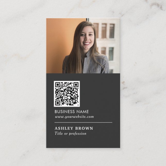 QR code Modern professional real estate photo Busi Business Card (Front)