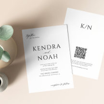QR code modern simple black and white wedding