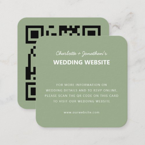 QR Code Modern Simple Fall Wedding Website Enclosure Card