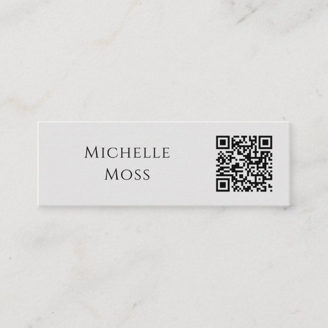 QR code Modern Simple Gray Mini Business Card (Front)