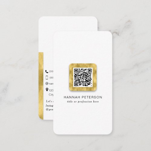 QR code modern stylish gold networking  Business Card