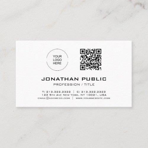QR Code Modern Template Elegant Barcode Trendy Business Card