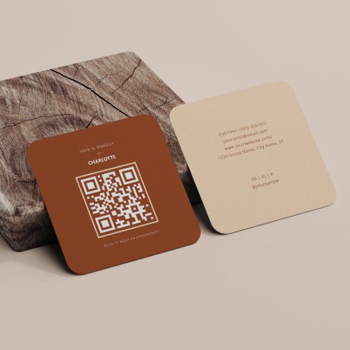 QR Code Modern Terracotta Appointment Card